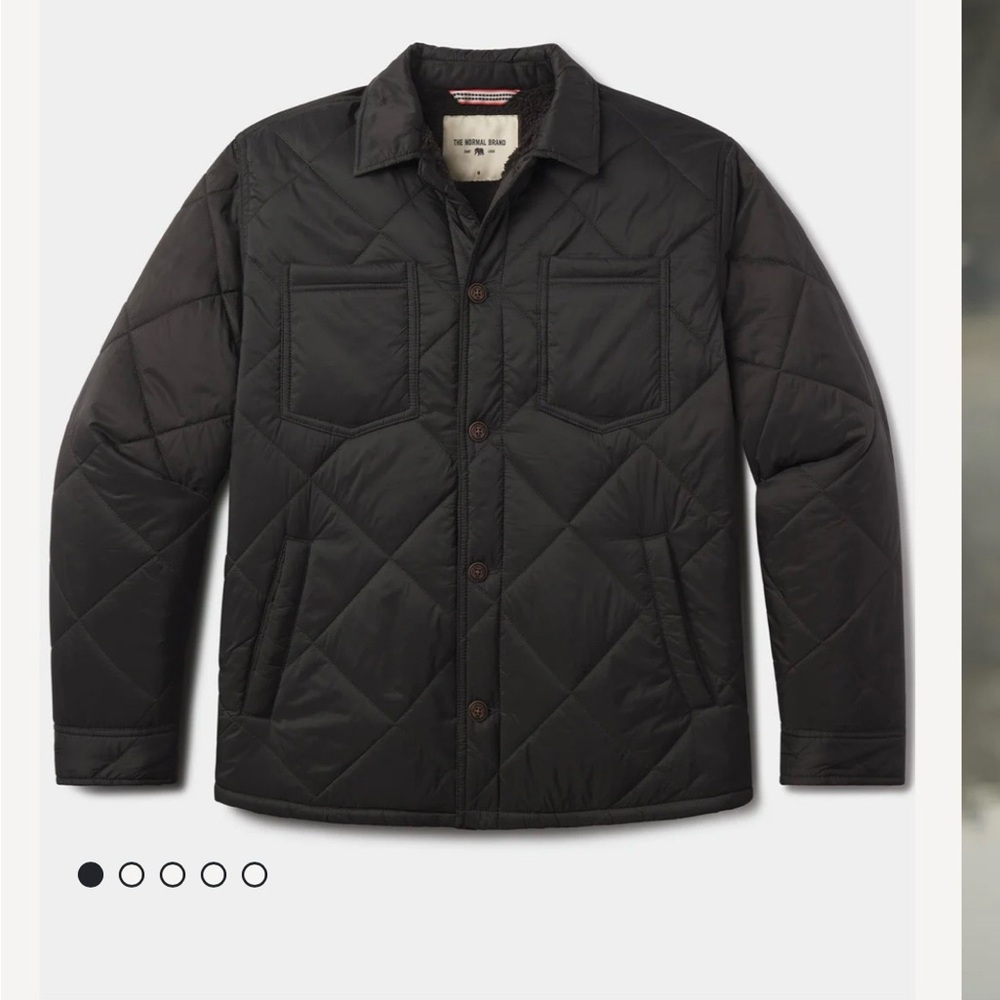 The Normal Brand Men's Black Quilted Shirt Jacket